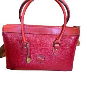 Dooney & Bourke Bold Red Leather Satchel Rocking Old school